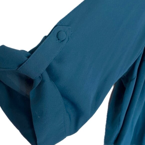 Torrid 4X TEAL Blue Green Harper 3/4 Sleeve Plus Size Top Blouse Tunic Pullover - Picture 4 of 15